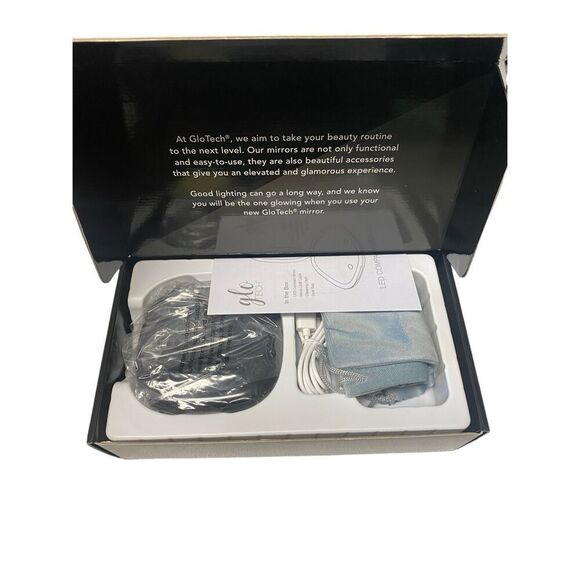 Glo Tech LED Compact Mirror in Black New Open Box - Picture 2 of 2